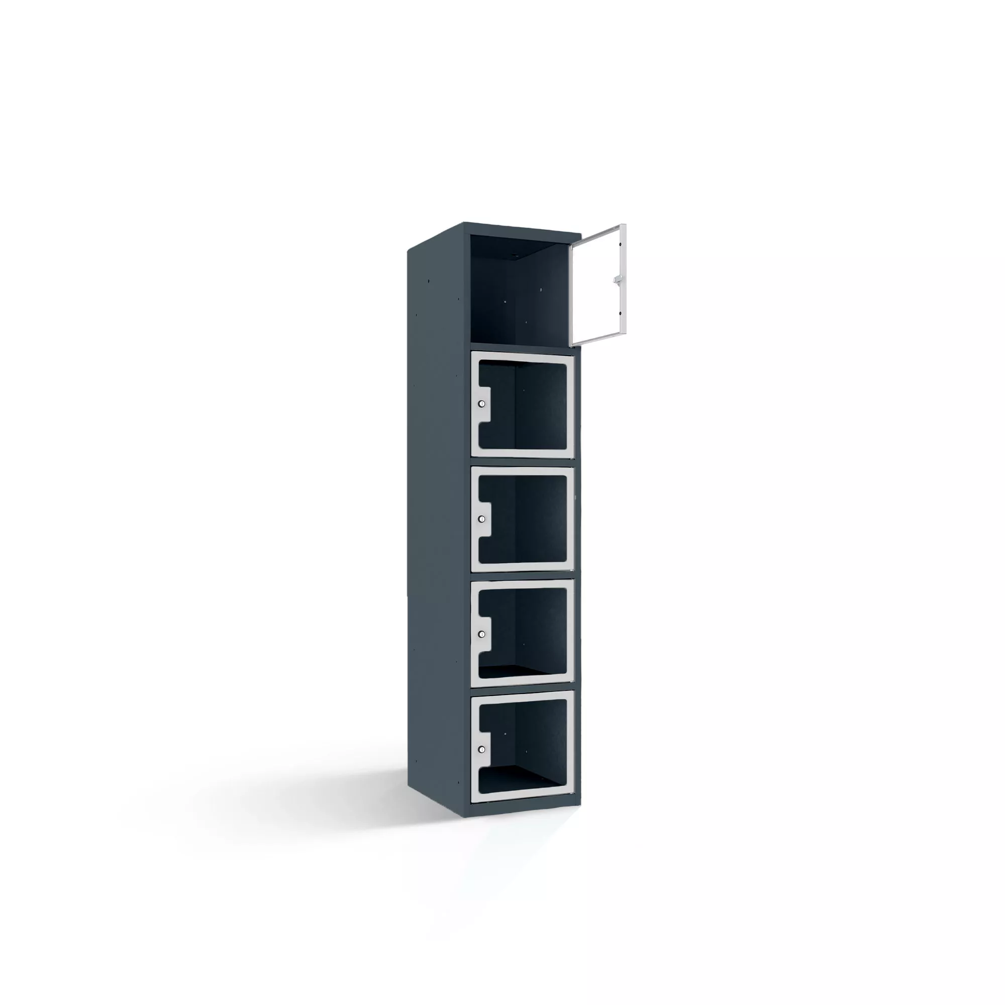 Fächerschrank mit Plexiglastüren 5 Fächer Breite 40 cm