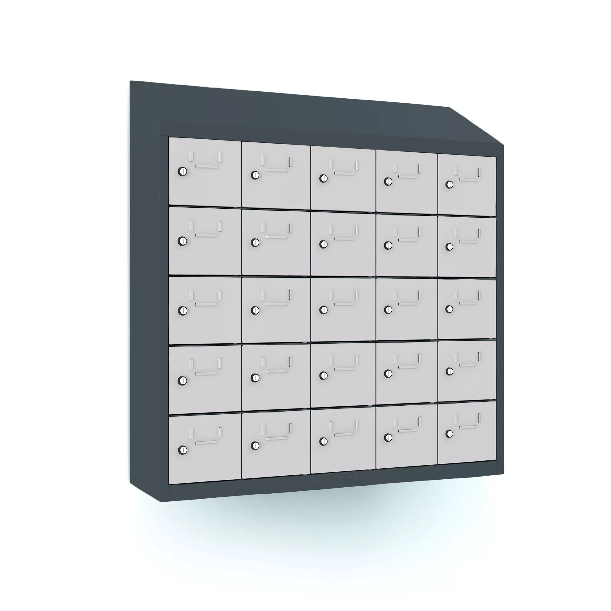 Mini-Schließfachschrank 25 Fächer zur Wandmontage