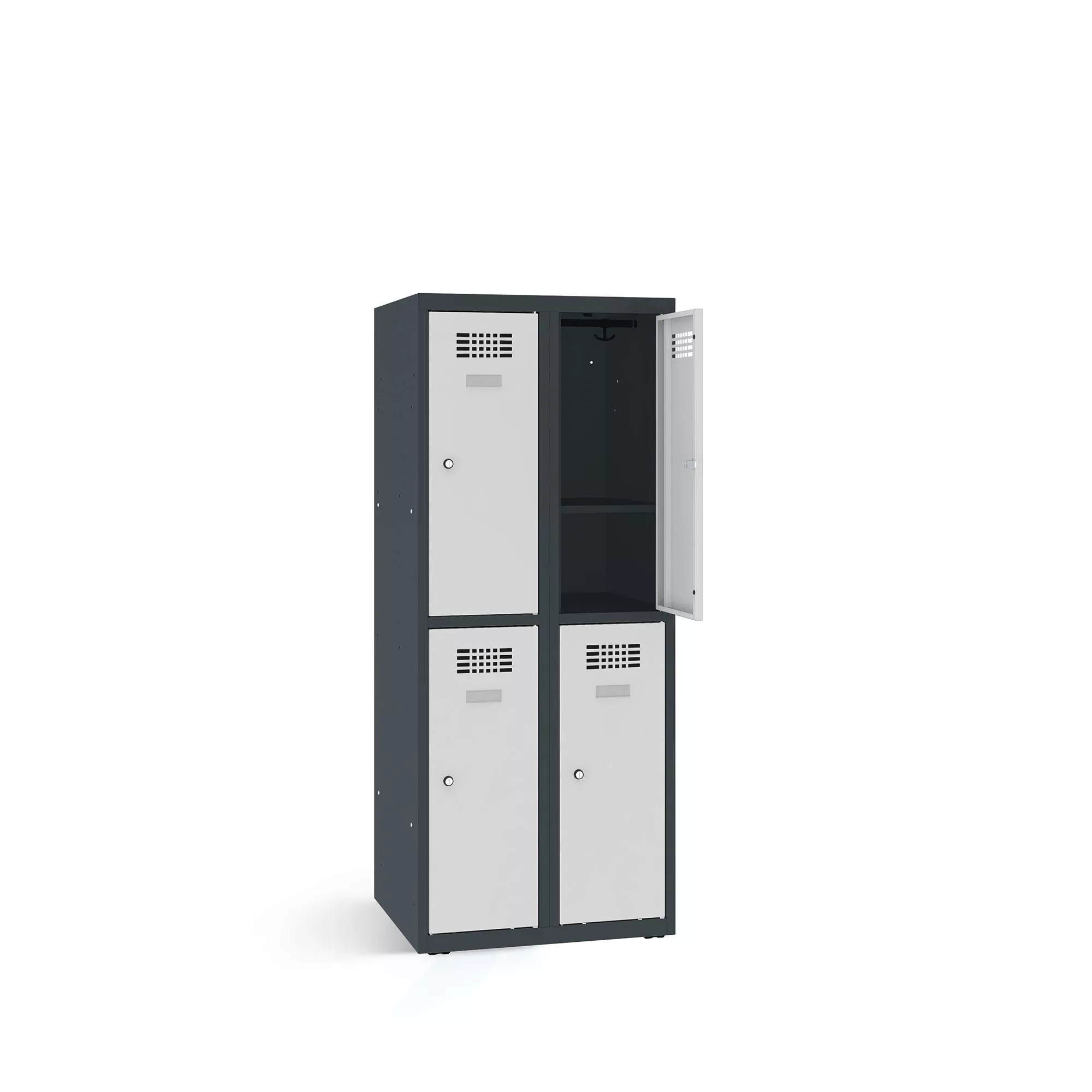 Garderobenspind niedrig 4 Türen Breite 60 cm