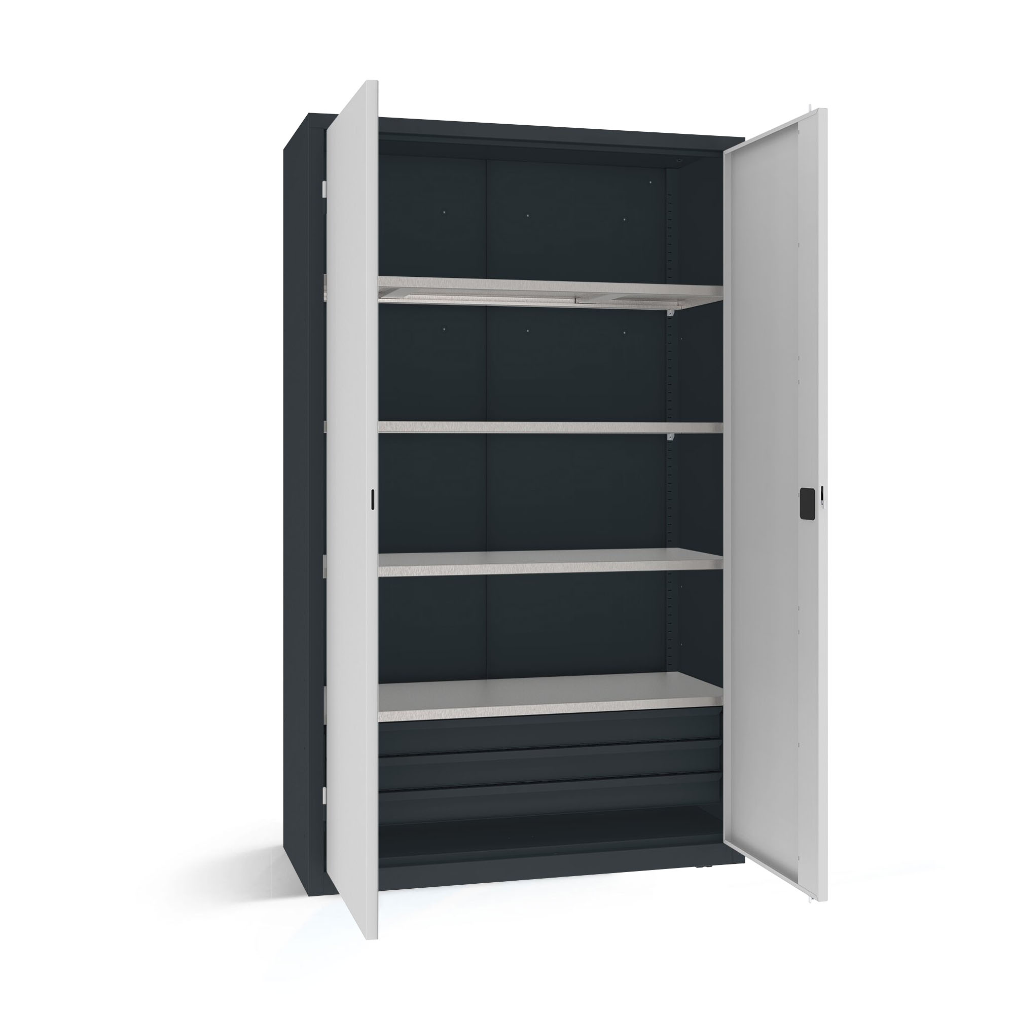 Werkstattschrank Schwerlast 4 Fachböden 3 Auszüge Breite 120 cm