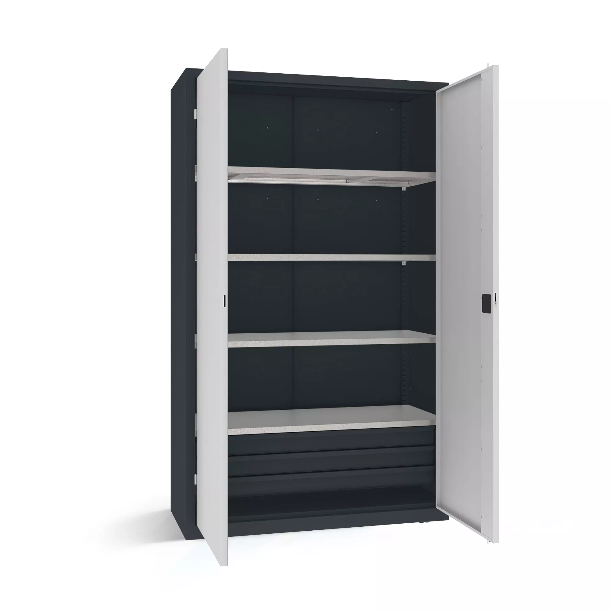Werkstattschrank Schwerlast 4 Fachböden 3 Auszüge Breite 120 cm