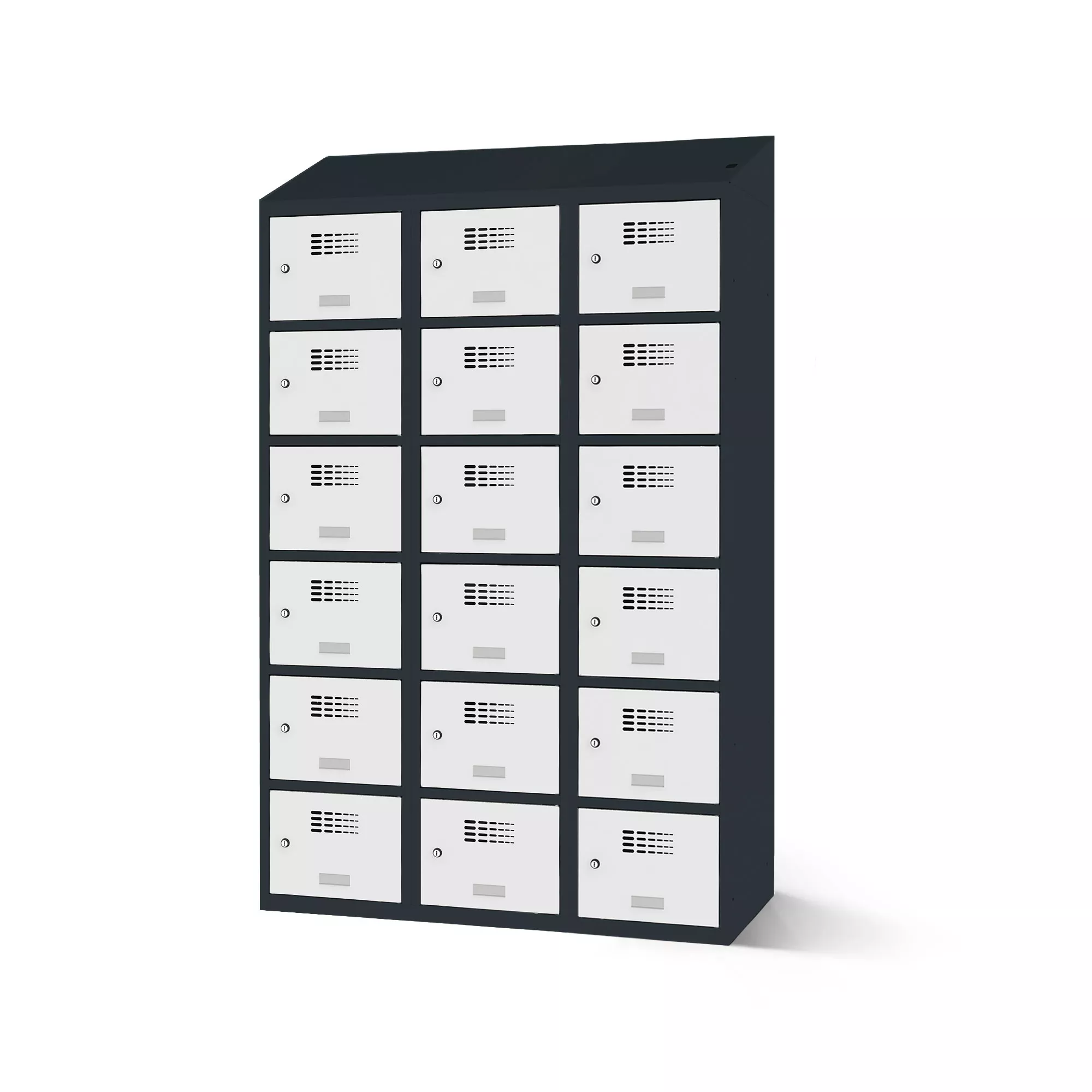 Fächerschrank mit Ladefunktion 18 Fächer Breite 120 cm