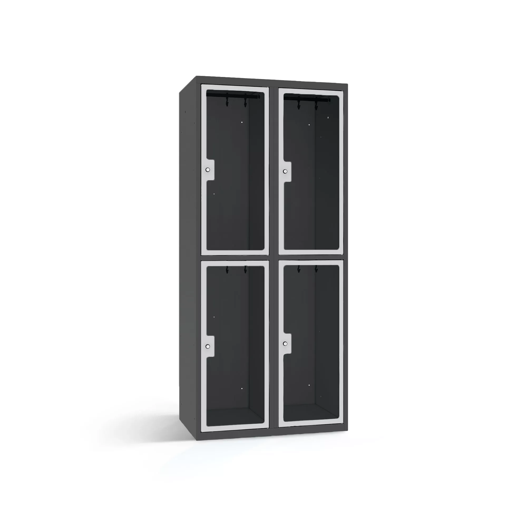 Garderobenspind mit 4 Plexiglastüren Breite 40 cm