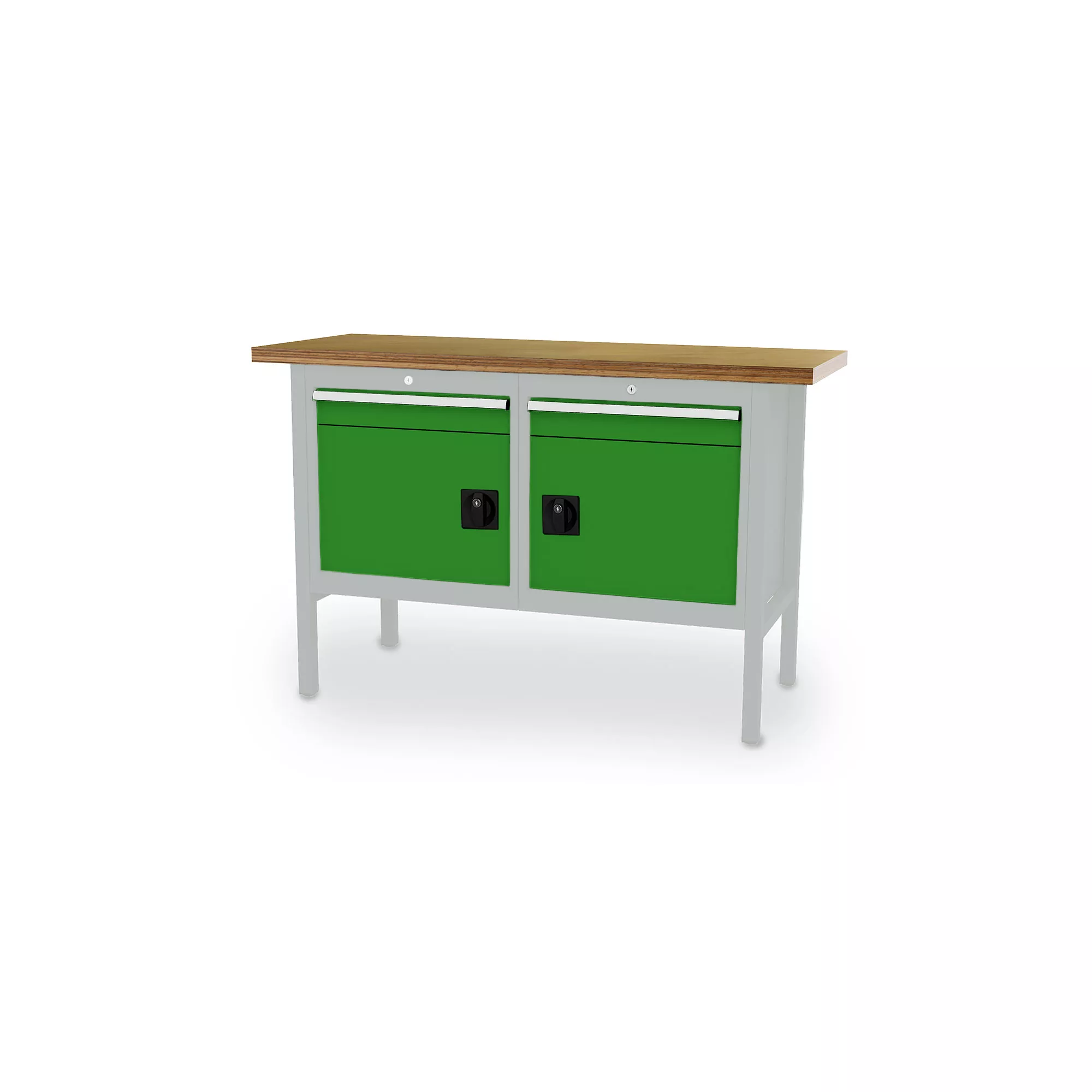 Werkbank mit 2 Auszügen und 2 Fächern 1500x600x960