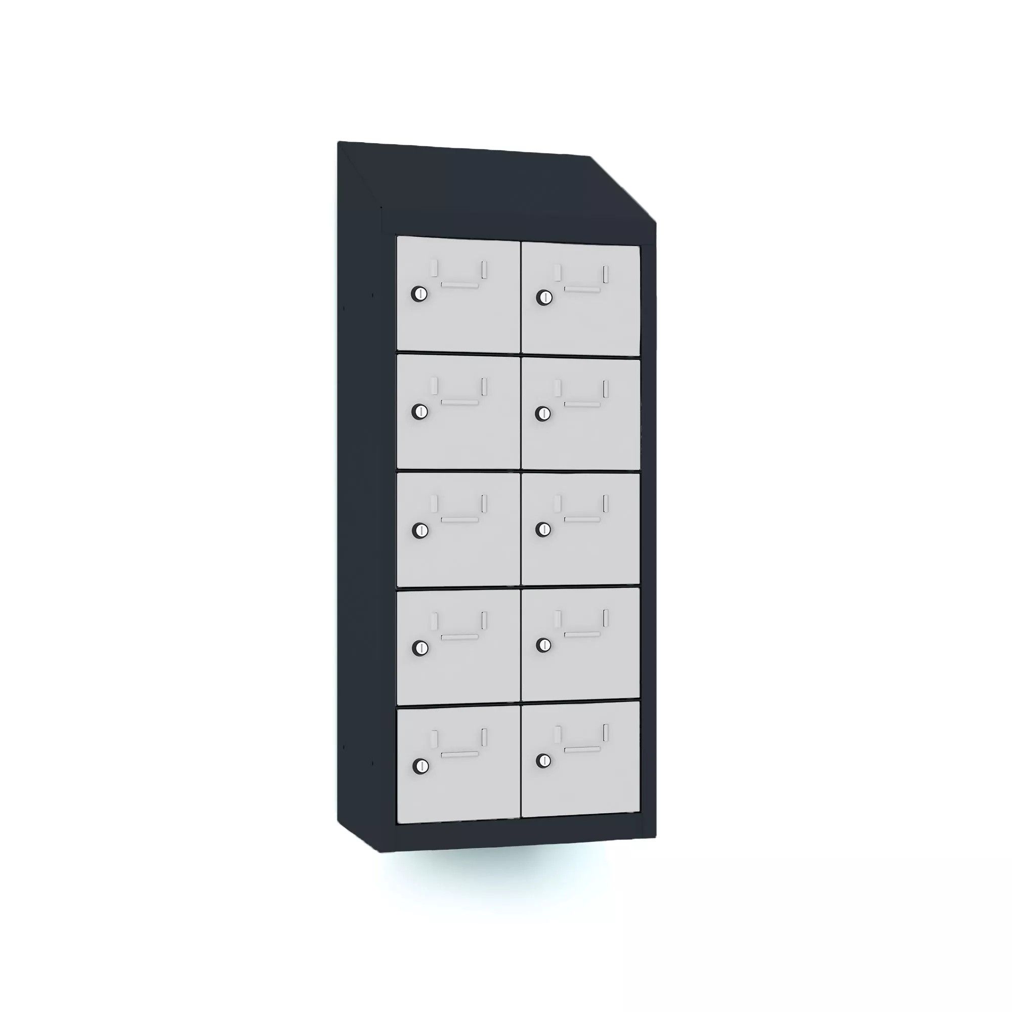 Mini-Schließfachschrank 10 Fächer zur Wandmontage