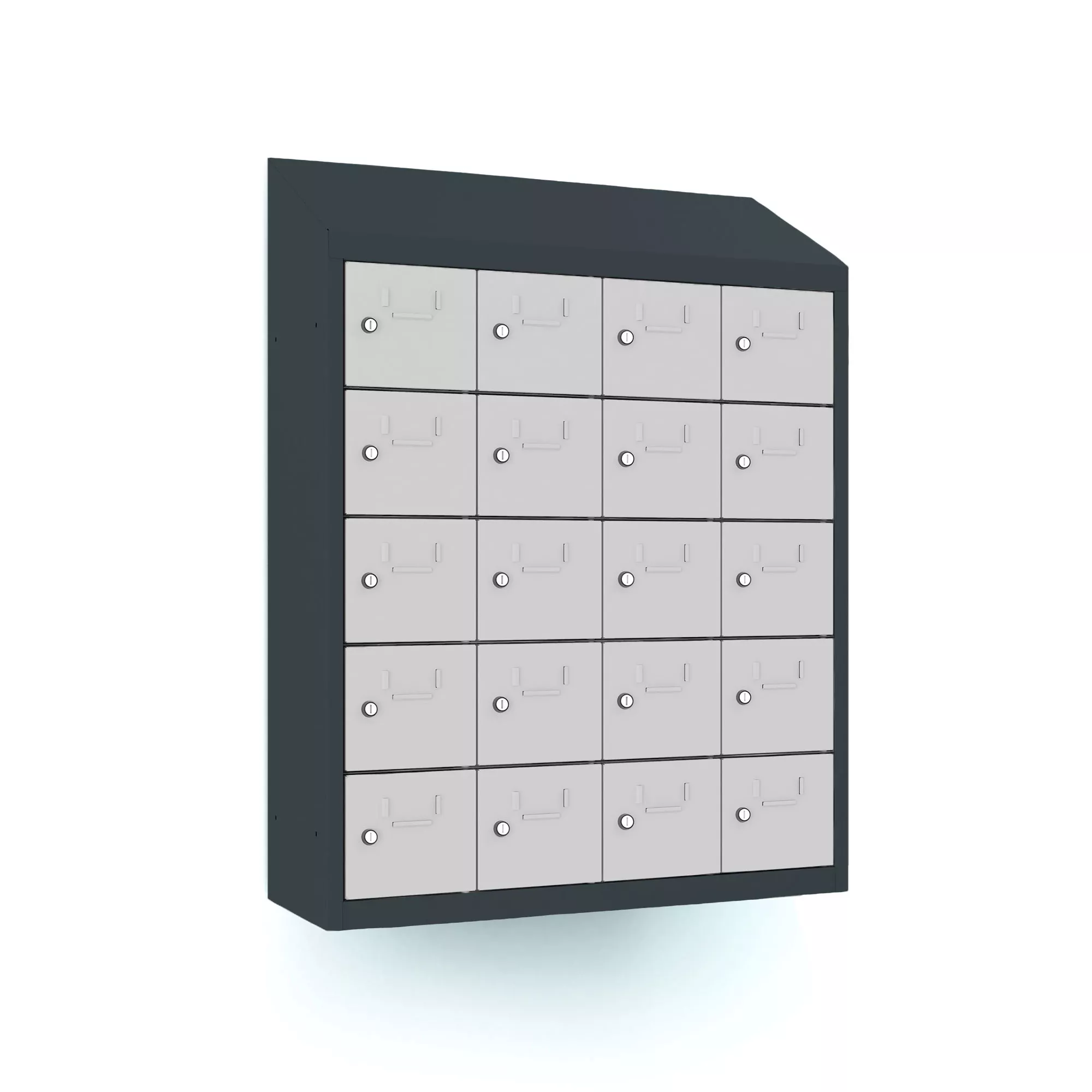 Mini-Schließfachschrank 20 Fächer zur Wandmontage