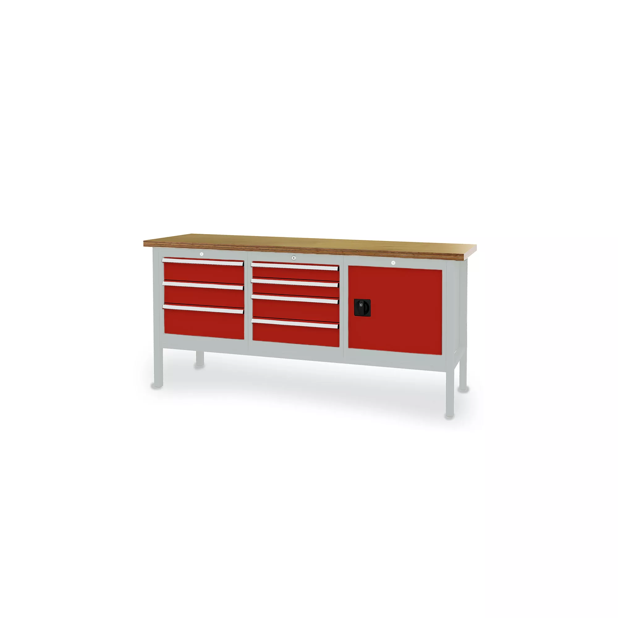 Werkbank mit 7 Auszügen und 1 Fach 2000x600x960
