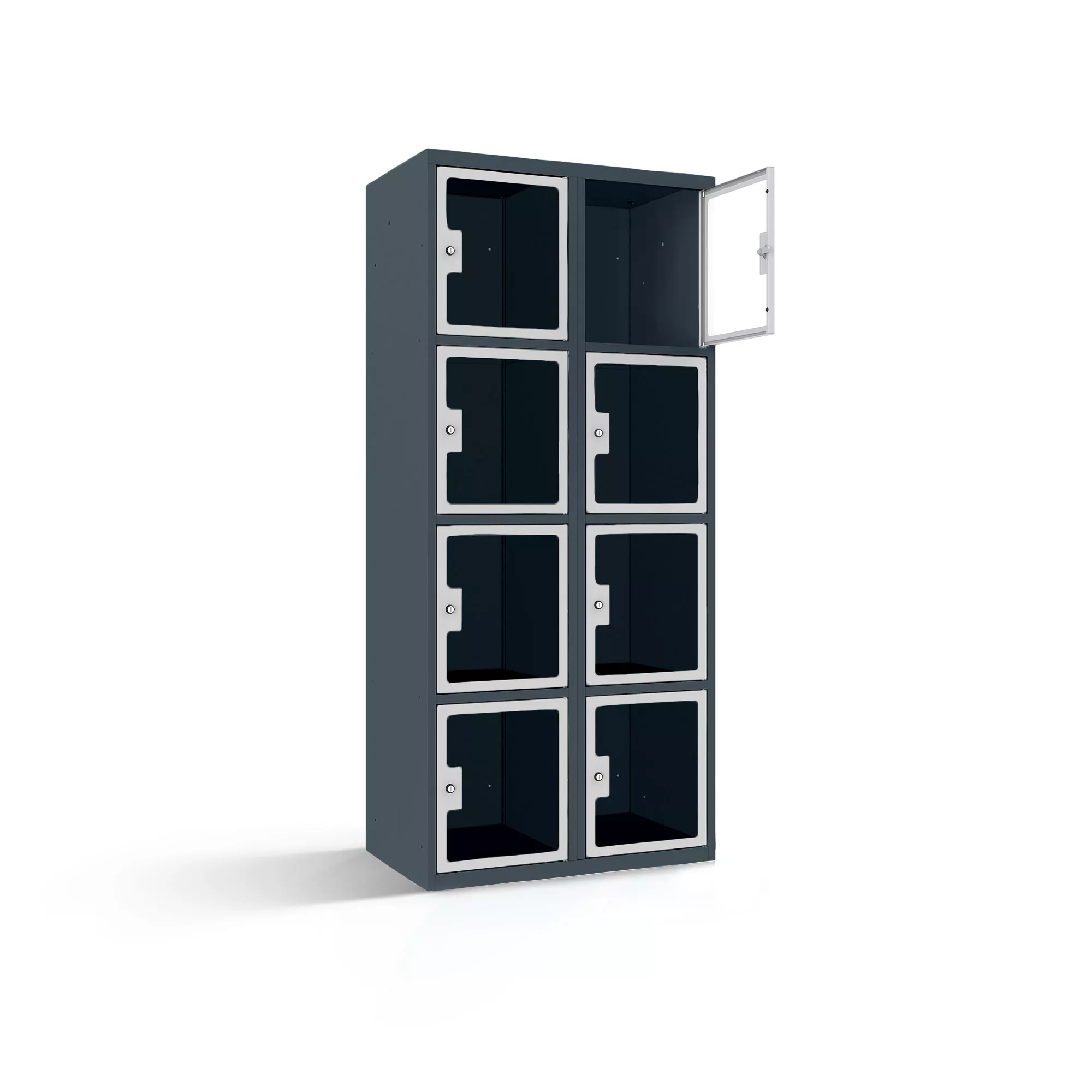 Fächerschrank mit Plexiglastüren 8 Fächer Breite 80 cm