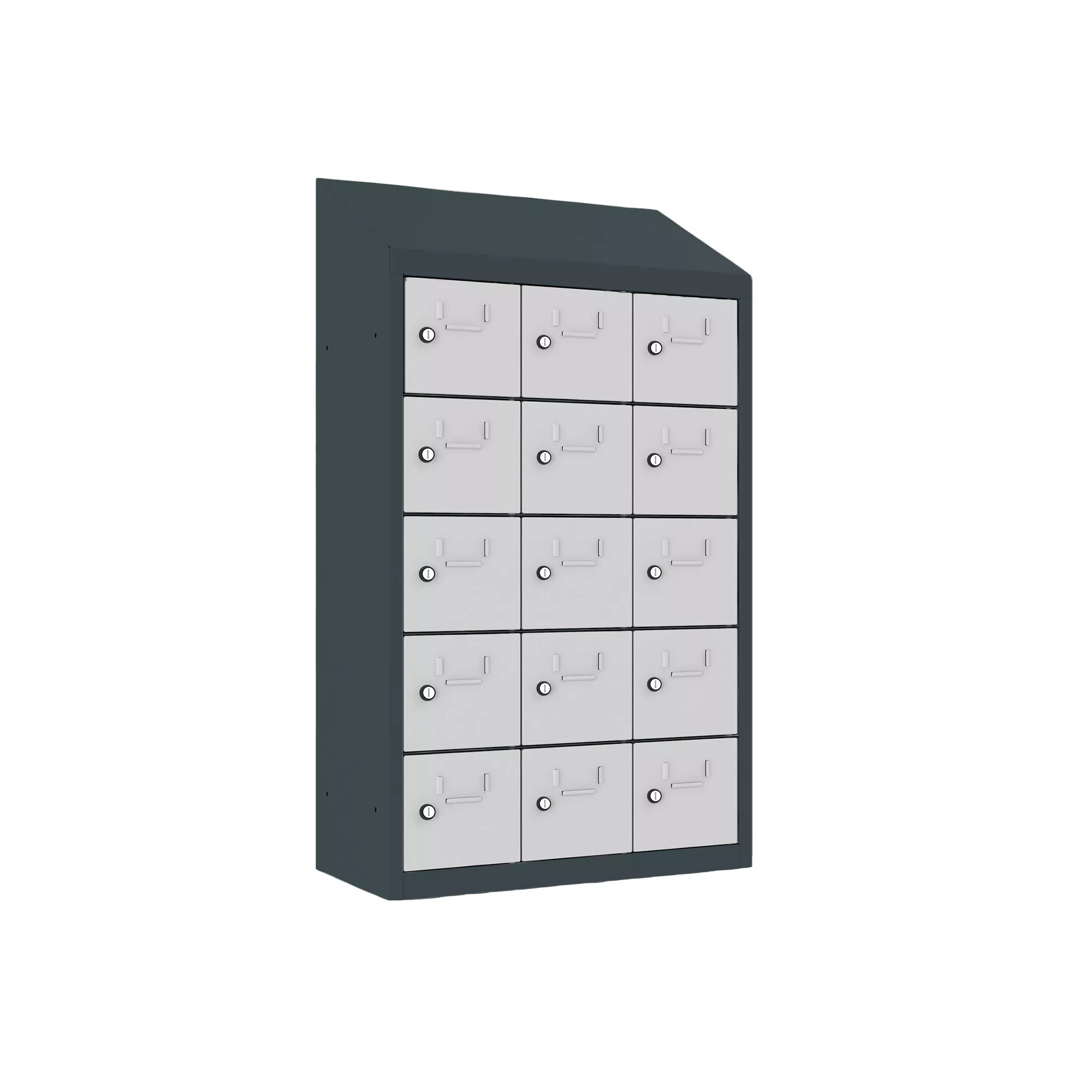 Mini-Schließfachschrank 15 Fächer zur Wandmontage