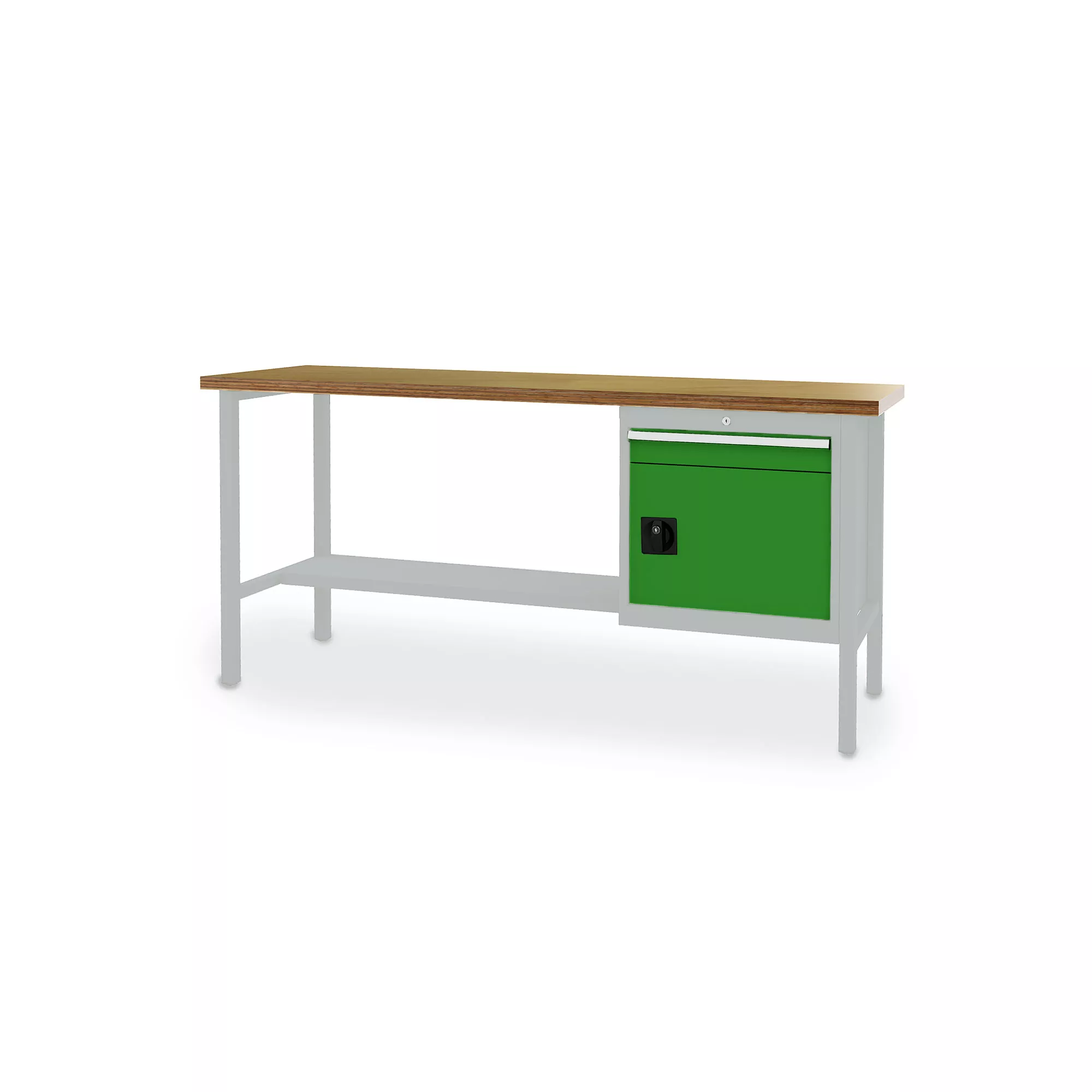 Werkbank mit Auszug und Fach abschließbar 2000x600x960