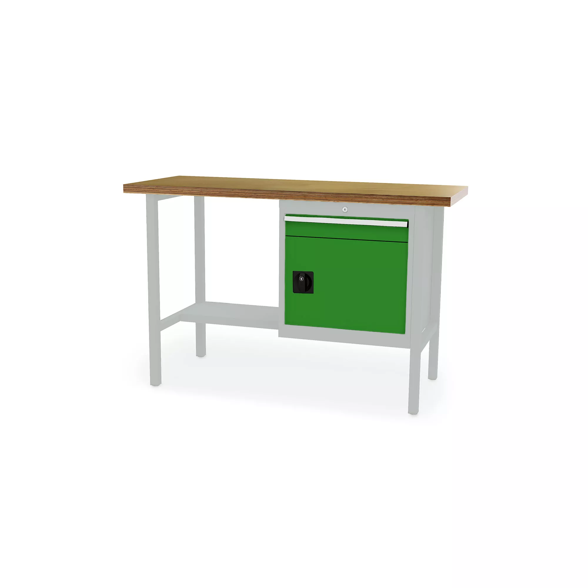Werkbank mit Auszug und Fach abschließbar 1500x600x960