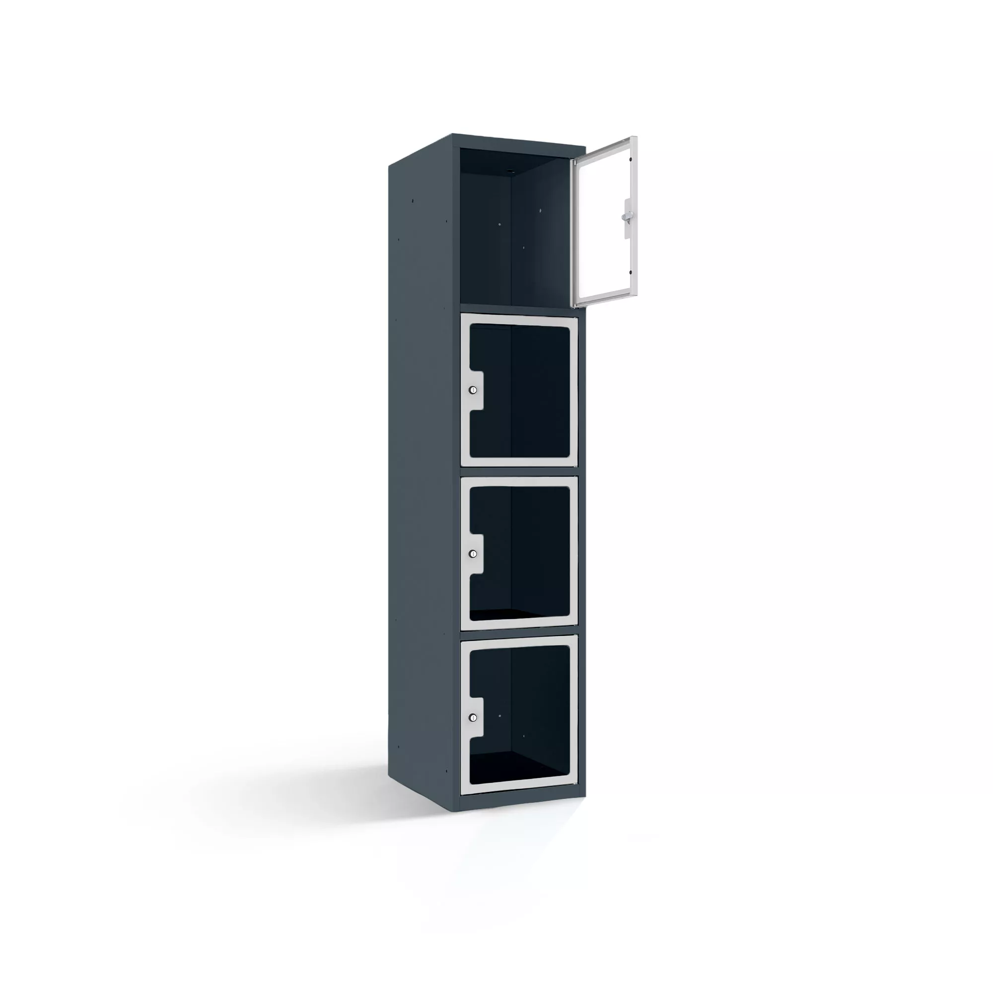 Fächerschrank mit Plexiglastüren 4 Fächer Breite 40 cm