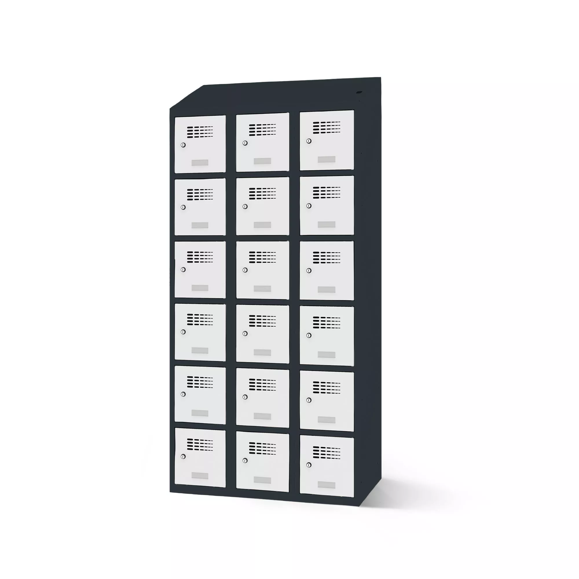 Fächerschrank mit Ladefunktion 18 Fächer Breite 90 cm