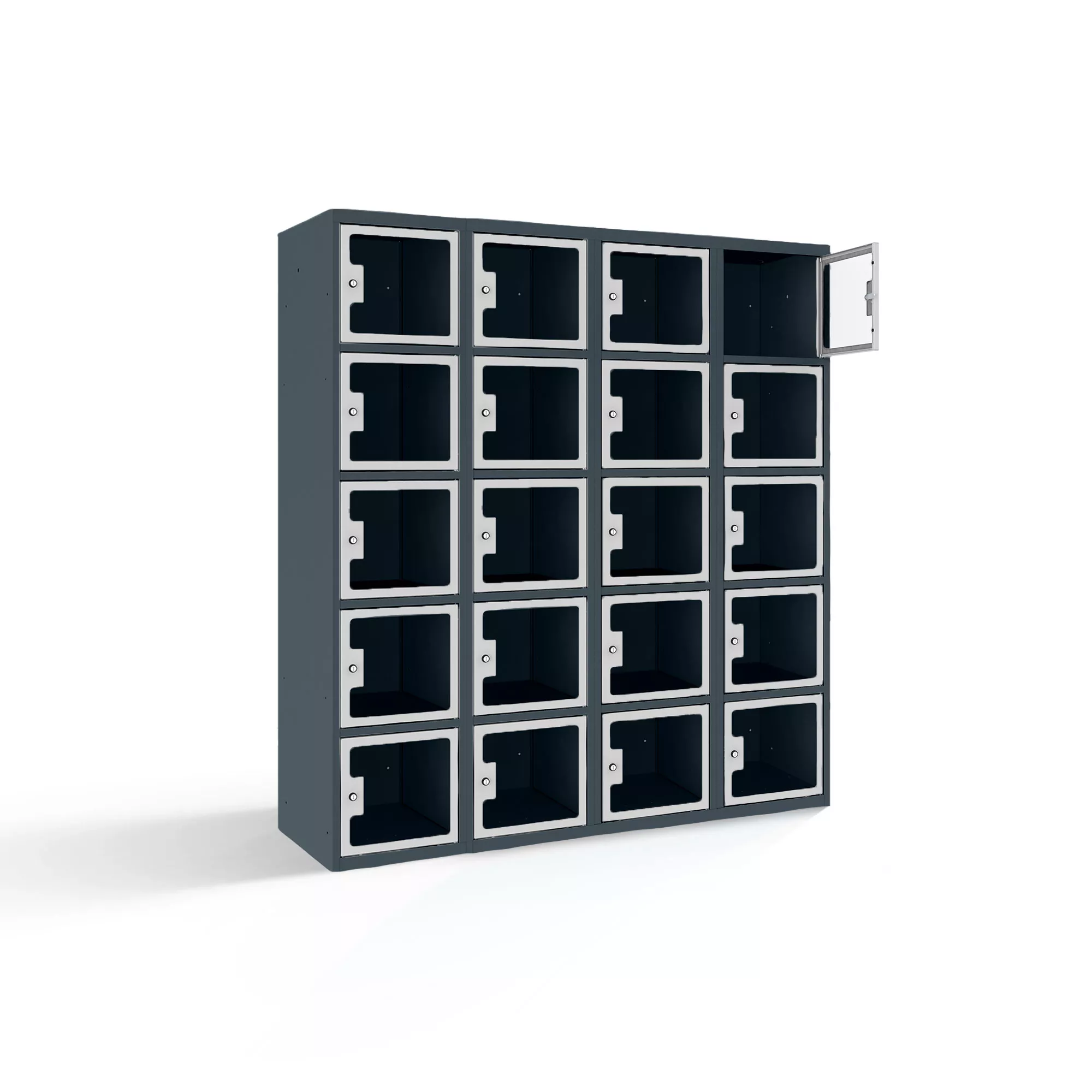 Fächerschrank mit Plexiglastüren 20 Fächer Breite 120 cm