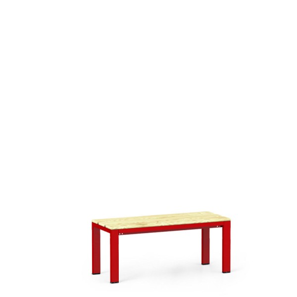 rotstahl® Feuerwehr-Sitzbank 100 cm mit feuerroter Rahmenkonstruktion