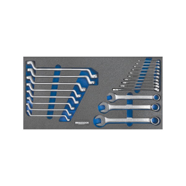 Werkzeug-Schlüssel-Satz 21-tlg. mit Inlet 600 x 300 mm zum Einlegen in Schubladen