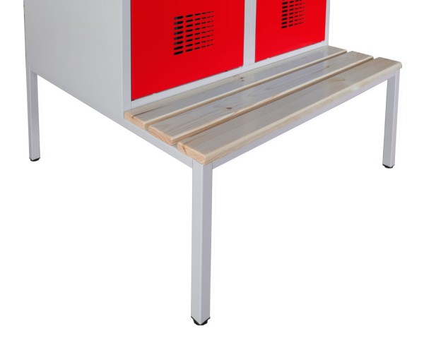 rotstahl® untergebaute Sitzbank für Spinde und Schließfächer