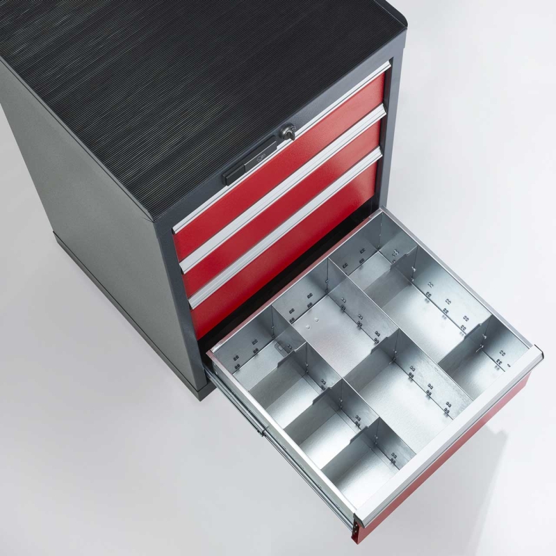 Schubladenschrank mit Vollauszug und Einteilungsset  | rotstahl®